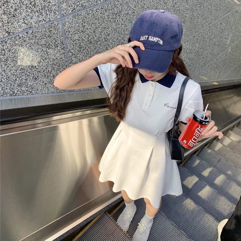 Váy Thun Polo Cosmos Basic 💙 HD Clothings 💙 Đầm cộc tay cổ bẻ đuôi cá, thiết kế đơn giản, kiểu dáng trẻ trung, nâng động