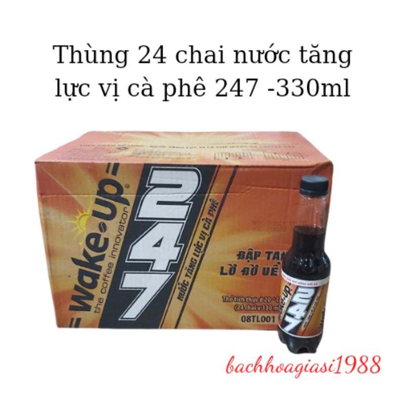 NOW SHIP -Thùng 24 chai nước tăng lực wake -up 247 330ml