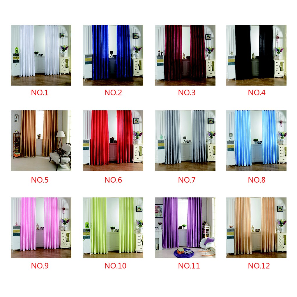Rèm cửa trang trí nhà màu trơn vải satin