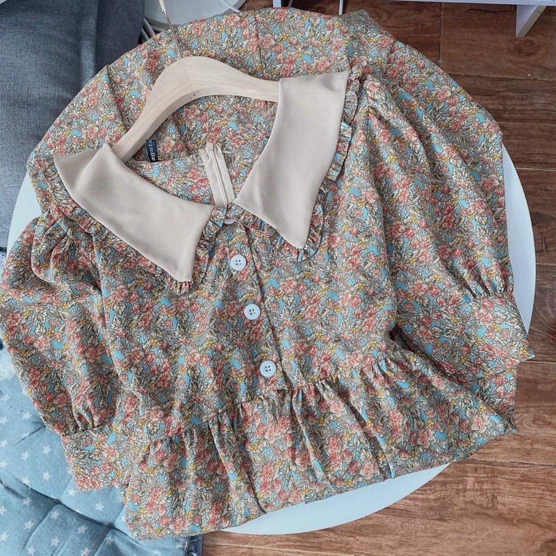 váy hoa nhí cổ bẻ vintage | BigBuy360 - bigbuy360.vn