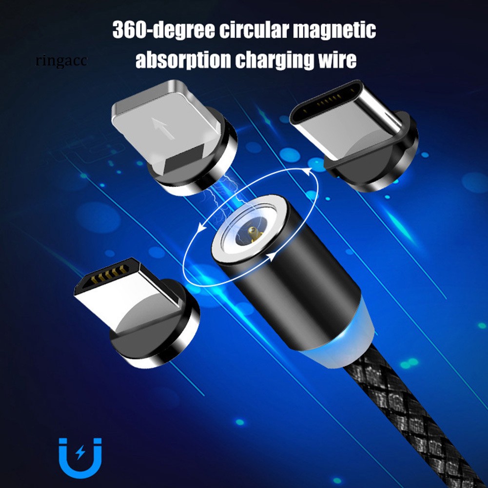 【RAC】Micro USB Type-C Magnetic Braided Charge Data Transfer Cable for Android iPhone
