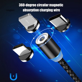 【RAC】Micro USB Type-C Magnetic Braided Charge Data Transfer Cable for Android iPhone