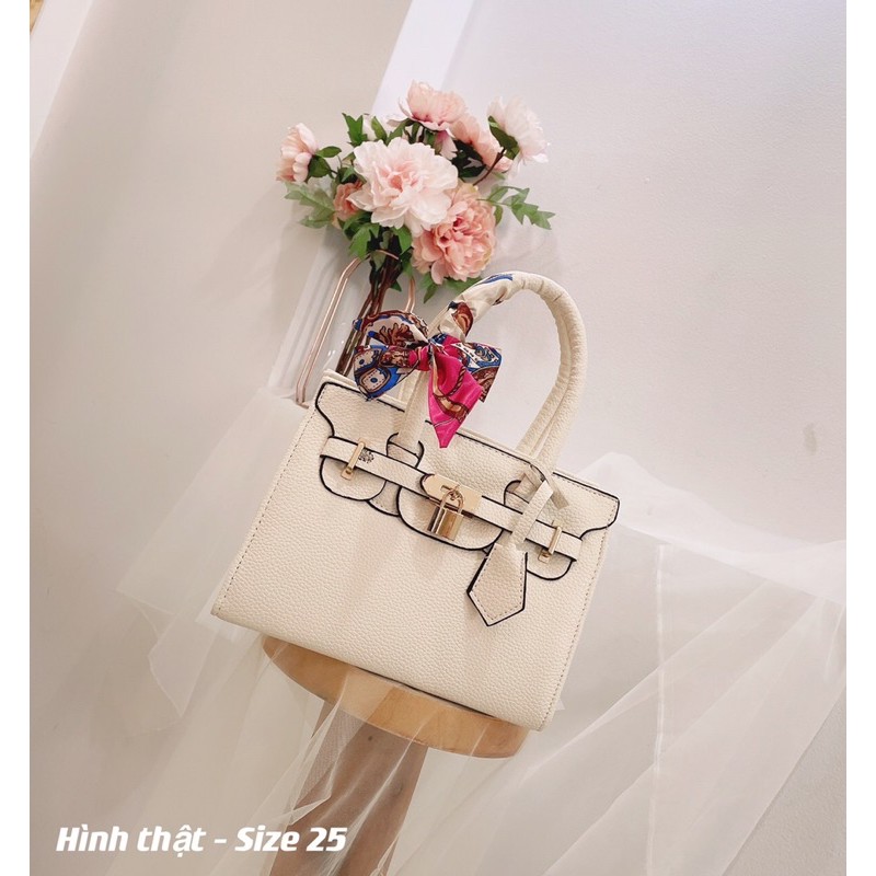 Túi xách nữ công sở tặng khăn, túi đeo chéo 2 ngăn da mềm size to phù hợp đi làm dự tiệc sang trọng | BigBuy360 - bigbuy360.vn