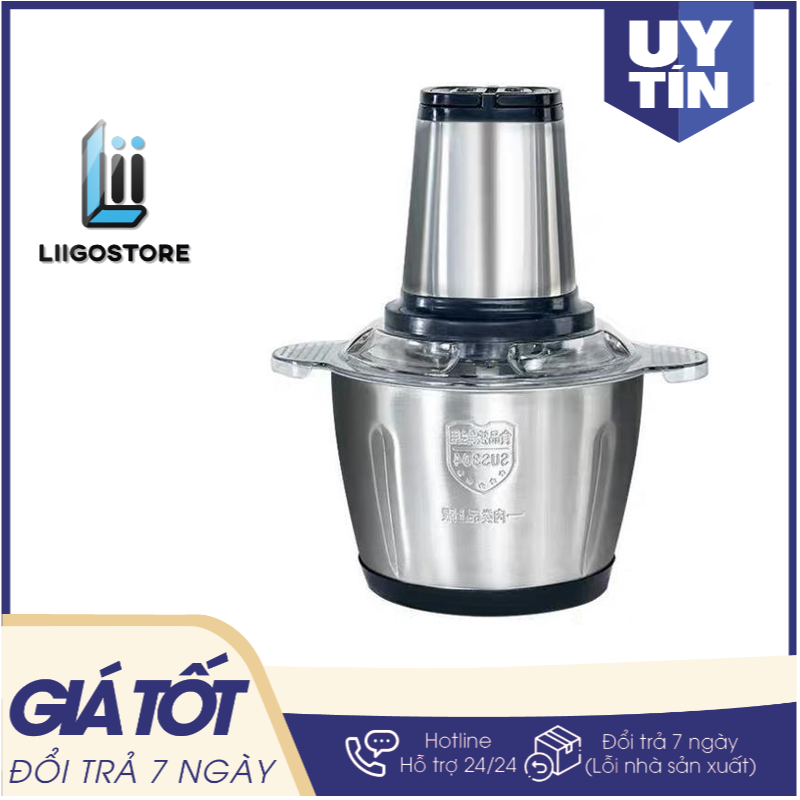 [HOT DEAL GIẢM GIÁ SỐC] Máy Xay Thịt Cối Inox 4 Lưỡi Đa Năng, xay thịt, xay tỏi ới, xay rau củ quả