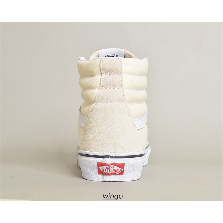 (Giày Chính Hãng) Vans Sk8-Hi Classic White / True White