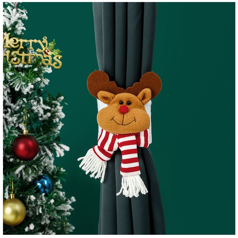 Vải chải Cây trang trí Giáng sinh Kẹp rèm Tinh thần ngày lễ Ông già Noel Trang trí sáng tạo Trang trí Giáng sinh Rèm vải Giáng sinh Khóa không khí lễ hội Tấm che nai sừng tấm