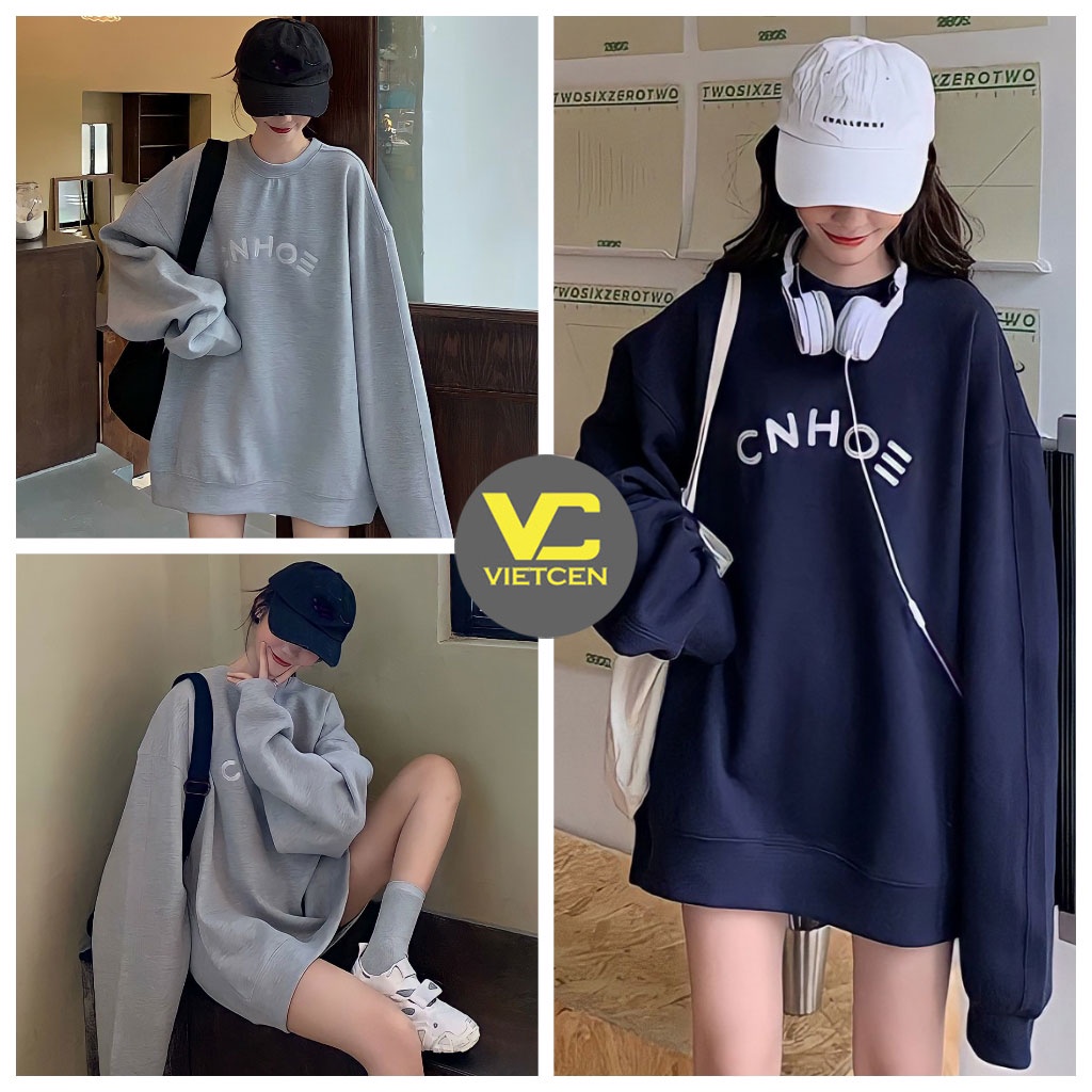 Áo nỉ hoodie form rộng CNHOE áo sweater chất nỉ cá tính_VIETCEN