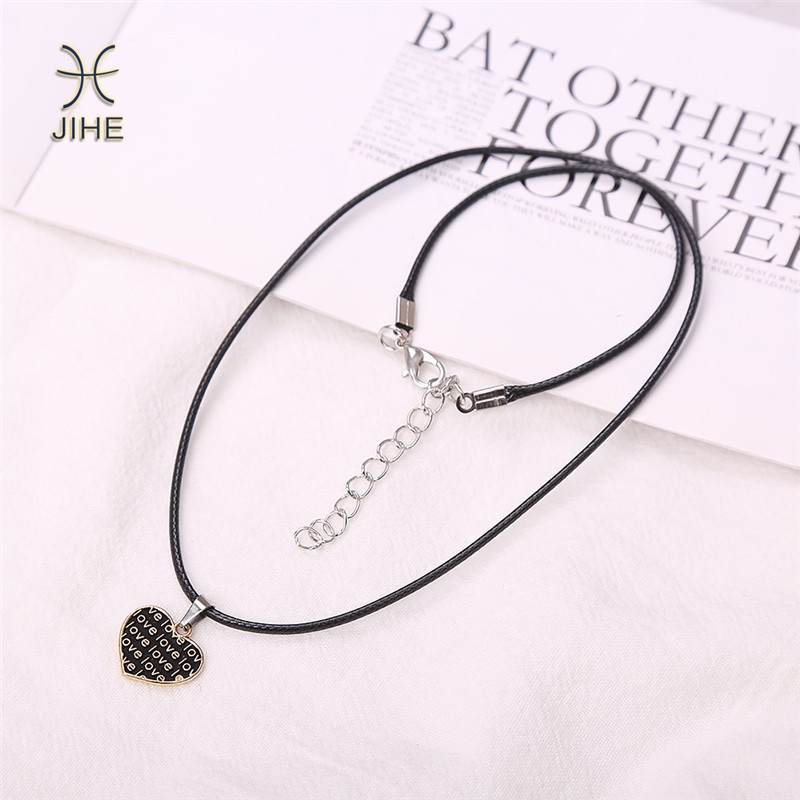 【JIHE】choker Dây chuyền mặt trái tim ngôi sao năm cánh cá tính thời trang