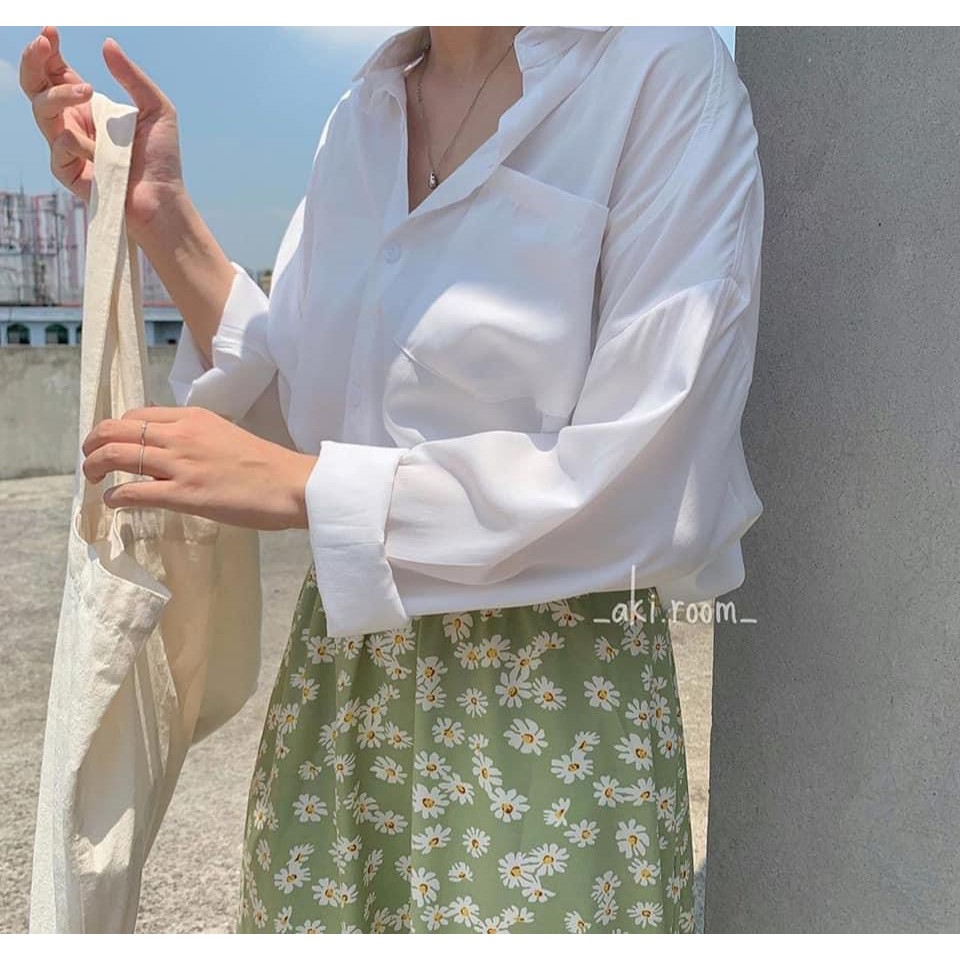 [ HÌNH CHỤP THẬT] Áo Sơ Mi Nữ Basic Lụa Trơn Dài Tay_SM01