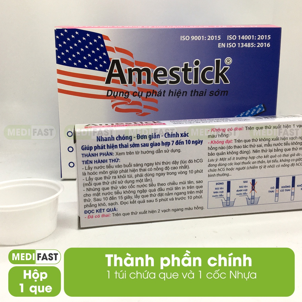 Que thử thai Amestick Combo 6 que - thử thai nhanh - giao hàng kín đáo, che tên