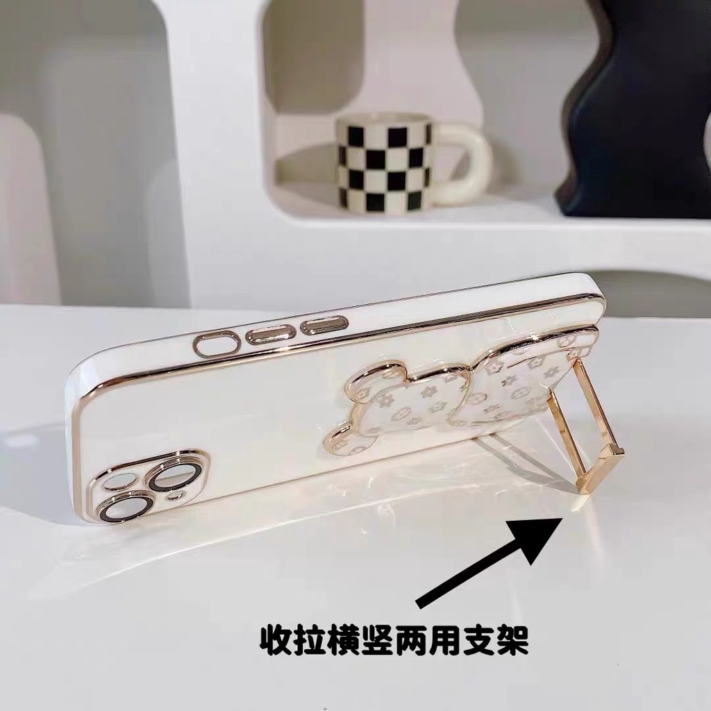 Ốp Điện Thoại Mềm Mạ Điện Hình Gấu Cho Iphone 13 pro max 12 pro max 11 pro max xs max xr x 7plus