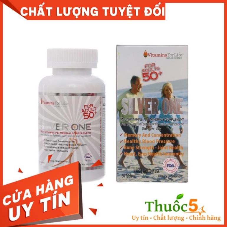 Viên Uống Silver One Hỗ Trợ Bổ Sung Vitamin Dành Cho Người Trên 50 Tuổi Hộp 60 Viên
