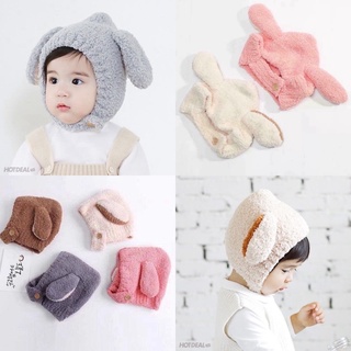 Mũ len tai cừu cài cúc cho bé từ 6 tháng đến 3 tuổi
