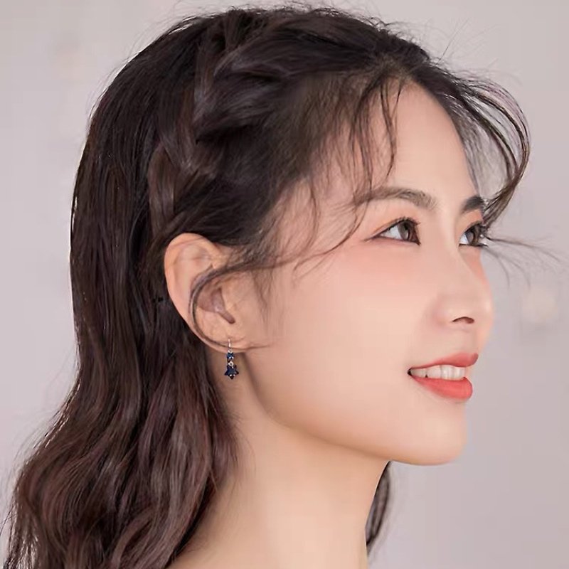 Bông tai ngôi sao năm cánh cao cấp thời trang hàn quốc bông tai màu xanh thanh lịch