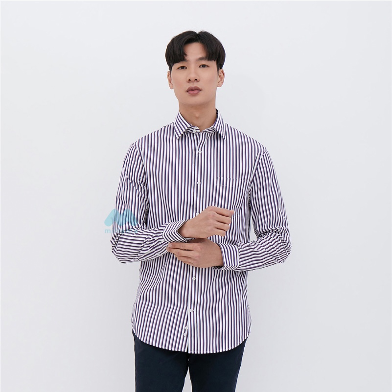 Áo Sơ Mi Nam Trang Trọng - Sọc Đen Tím (CG-CKM 05)