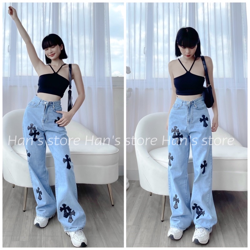 QUẦN SUÔNG ĐẮP THÁNH GIÁ BẰNG DA ĐEN( ẢNH THẬT 1OO%)