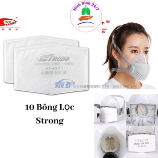 10 bông lọc Strong chống bụi , khí độc và dùng cho mặt nạ chống bụi mịn Strong