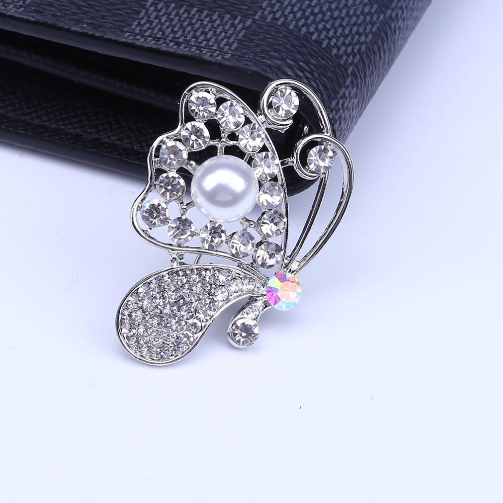 Ghim Cài Áo Hình Bướm Đính Đá Và Ngọc Trai Thời Trang Cho Nữ