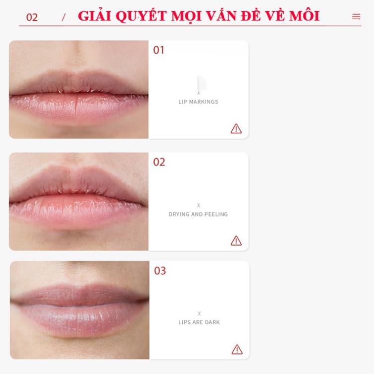 Mặt nạ môi collagen, giảm thâm môi cấp ẩm và cho môi hồng hào Bioaqua 20 miếng HUBEAUTY