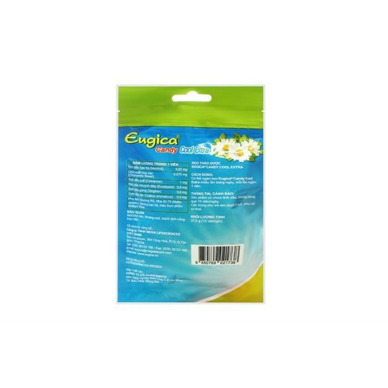 Kẹo ngậm Eugica Cool Extra bịch 15 viên