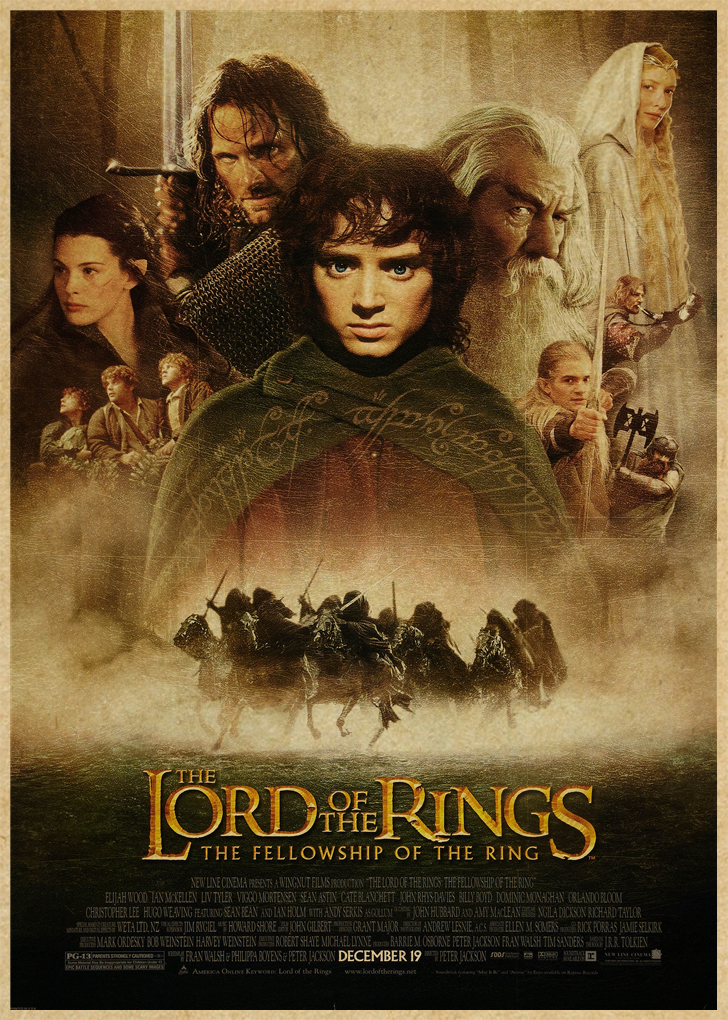 Tranh Treo Tường Trang Trí In Hình The Lord Of The Rings Season 1 Phong Cách Retro