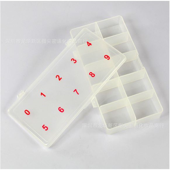 Hộp đựng móng giả 10 ô có đánh số