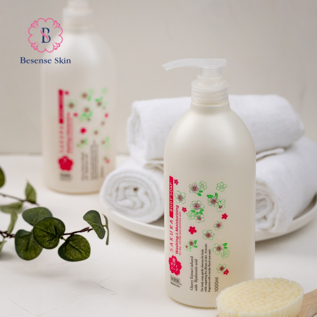Sữa Tắm Sạch Sâu Hương Hoa Anh Đào BESENSE SKIN Nội Địa Nhật 1000ml - SAKUKO