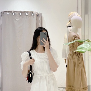 Đầm midi tay phồng line ngực AfterBefore