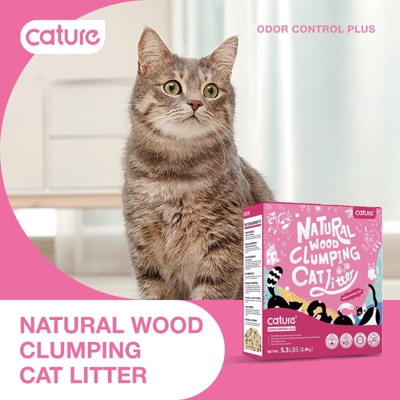 Cát gỗ Cature, cát vệ sinh hữu cơ cho mèo 5,3L(2.4kg) Natural wood clumping cat litter