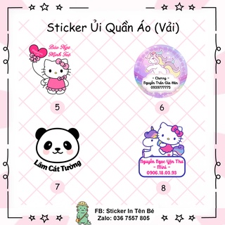 Sticker ủi cho bé đi học - hình ủi - decal ủi tên bé - in theo yêu cầu - thiết kế miễn phí