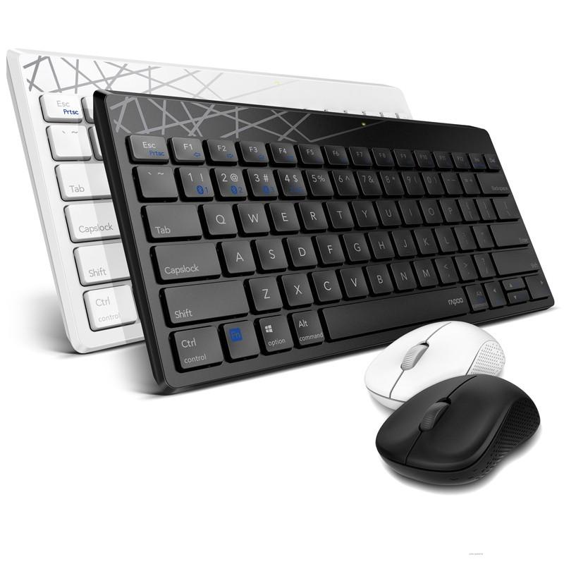 Bộ Bàn Phím + Chuột Không Dây Rapoo 8000gt Bluetooth Nhiều Chế Độ Cho Máy Tính