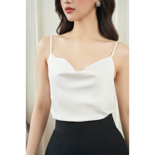 Áo lụa cổ đổ hai dây ga015 - genni