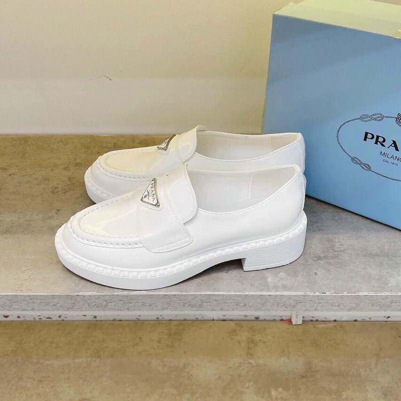 Giày lười pradaa da bóng