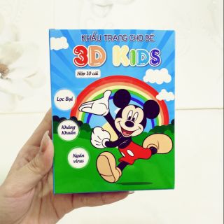 Khẩu trang cho trẻ từ 0-7 tuổi 3d Kids 4 lớp giấy kháng khuẩn/ cái