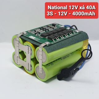 Achun.vn - khối pin national 12v - 4000mah xả 40a dùng cell lishen
