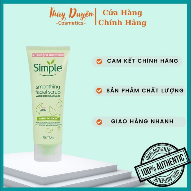 Tẩy Tế Bào Chết Simple Kind to Skin Smoothing Facial Scrub 75ml