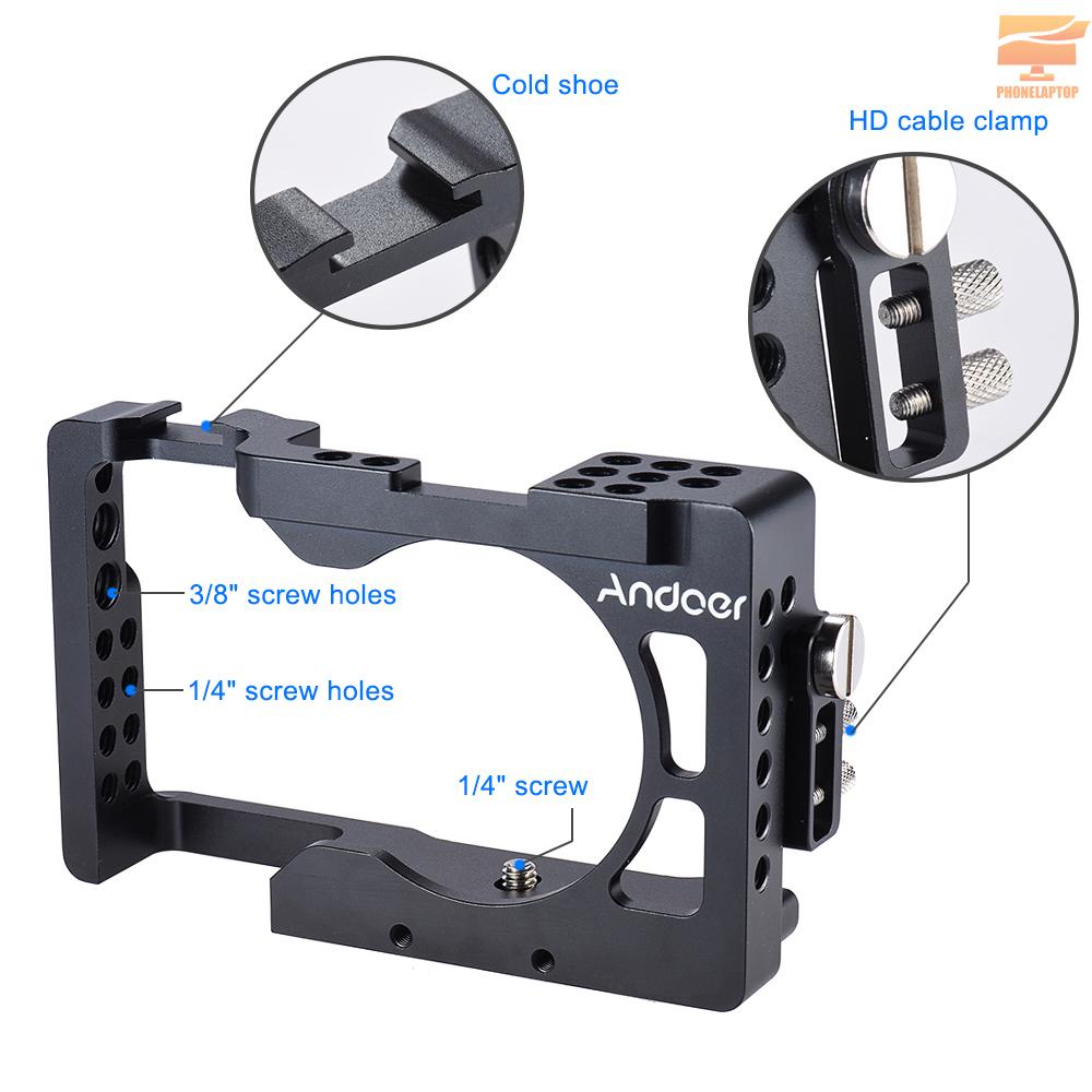 Andoer Aluminum Alloy Camera Cage Replacement for Sony A6500/A6300/A6000 ILDC Camera