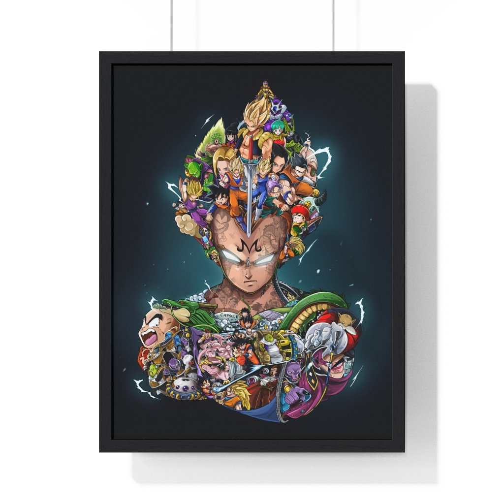 Tranh khung kính Vegeta bản màu - Cadic - Dragon Ball - Tranh treo tường anime - Trang trí decor