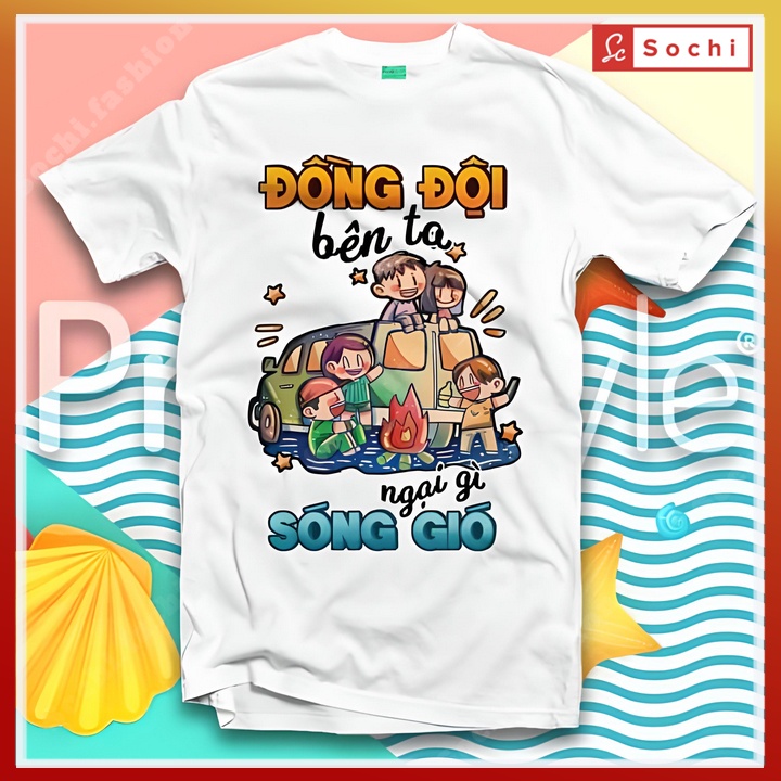 Áo phông đồng phục, áo nhóm đi biển, áo thun đi biển hội nhóm chất cotton dày dặn thoáng mát BSTDP03