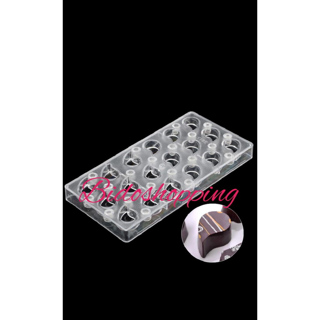 Khuôn sô cô la socola nhựa cứng hít hình giọt nước 2617