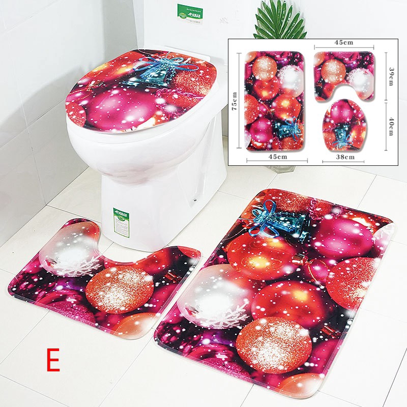 Wyl set 3 Thảm Lót Sàn Nhà Tắm Chống Trượt Hình Ông Già Noel Cây Thông Giáng Sinh