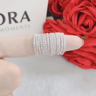Nhẫn nữ 1 hàng đá nhỏ xinh chuẩn bạc ta