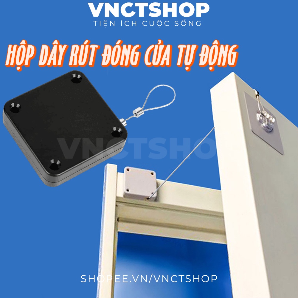 Bộ đóng cửa tự động hộp dây rút đóng khóa chốt cửa tự động cửa hàng văn phòng không cần khoan đục