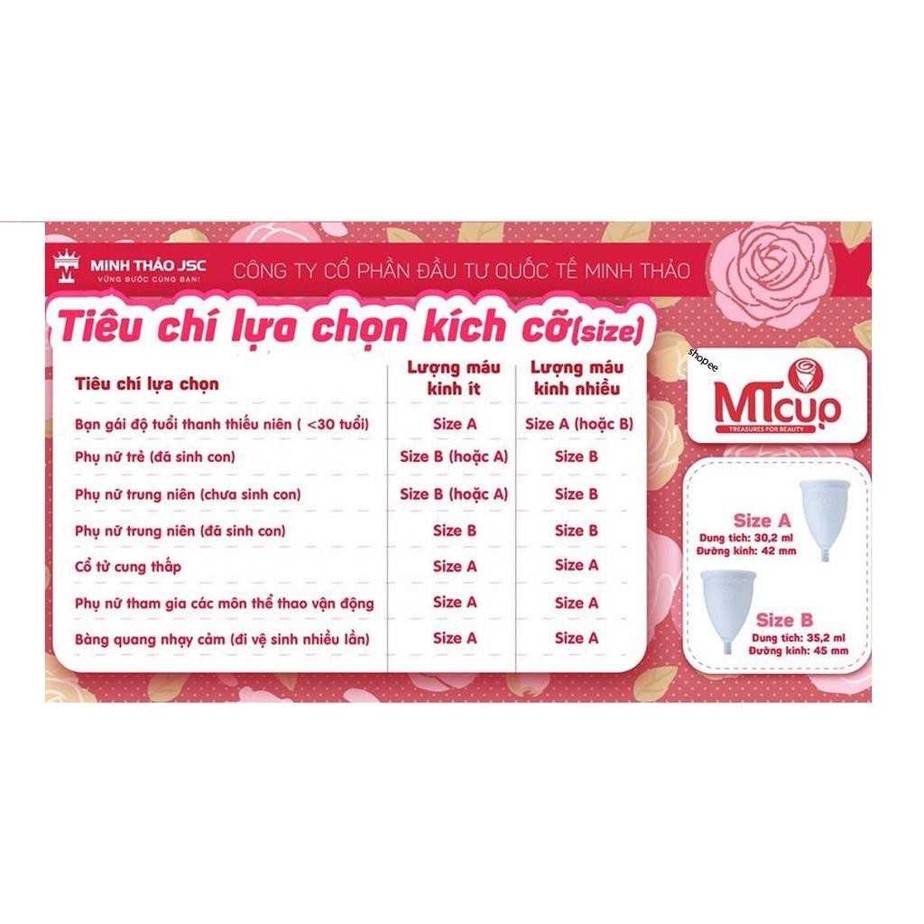 Cốc nguyệt san MTcup Canada+ dung dịch +cốc tiệt trùng+túi vải