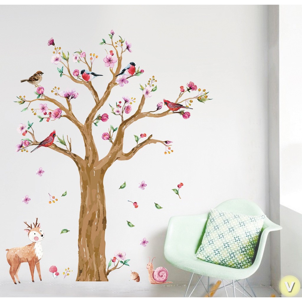 Decal dán tường Cây mùa xuân