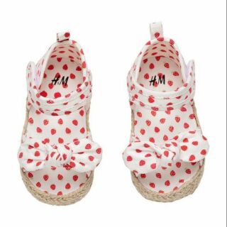Sandal HM dâu tây đế cói