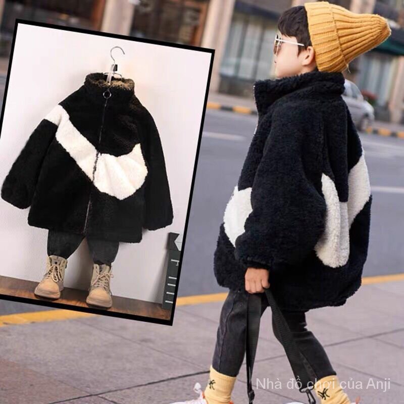 Boys felt jacket, winter sheepskin warm jacket
