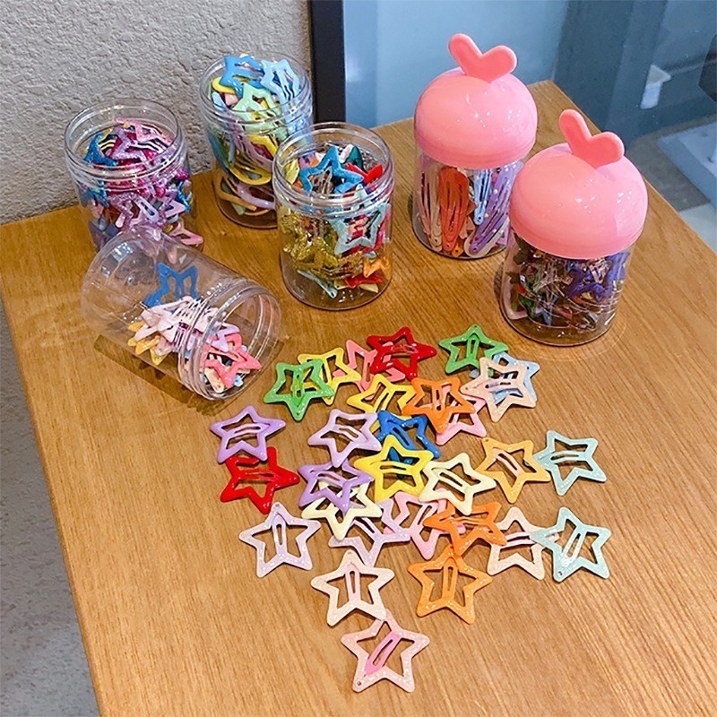 Set 20 Kẹp Tóc Hình Ngôi Sao Nhiều Màu Dễ Thương Cho Bé Gái
