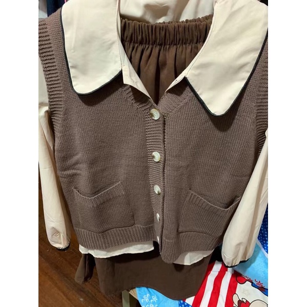 Sét váy thu đông ulzzang, phong cách vintage. Gồm