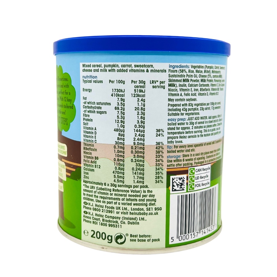 Bột Ngũ Cốc, Cà Rốt, Phomai Bắp Ngọt HEINZ 200g